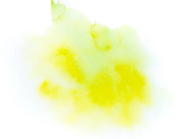 Abstrato Aquarela Amarela Verde Isolada Sobre Fundo Branco Ilustração Aquarela — Fotografia de Stock