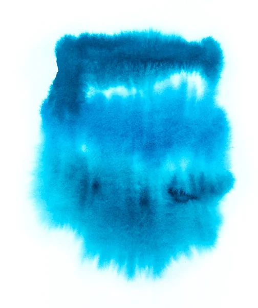 Abstrato Aquarela Azul Isolado Fundo Branco Ilustração Aquarela Desenhada Mão — Fotografia de Stock