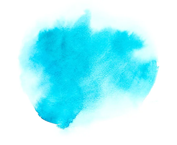 Absztrakt Kék Akvarell Elszigetelt Fehér Háttér Kézzel Rajzolt Akvarell Illusztráció — Stock Fotó