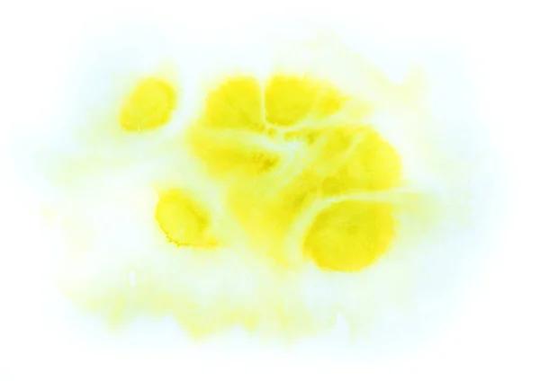 Абстрактная Желто Зеленая Акварель Белом Фоне Ручной Рисунок Акварелью Яркий — стоковое фото