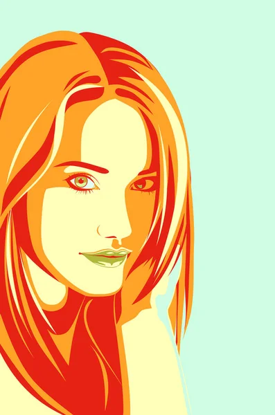 Illustrazione Moda Giovane Donna Con Capelli Perfetti Affascinante Ritratto Ragazza — Foto Stock