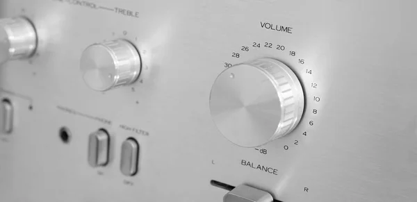 Amplifikatör düğme ve düğmeleri — Stok fotoğraf