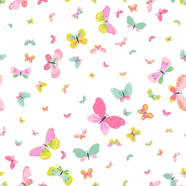 Colorful Seamless Background with Butterflies - for Scrapbooking, Celebration, Birthday, Design - in vector Royalty Free Stock Illustrations