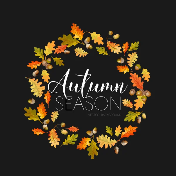 Outono colorido deixa fundo. Floral Banner Design em Vector. T-shirt Fashion Graphic . — Vetor de Stock