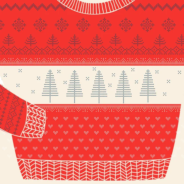 Weihnachtsschmuck Pullover Karte - hässliche Party Pullover - in Vektor — Stockvektor