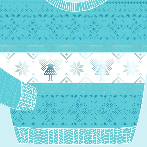 Cartão de camisola ornamental de Natal - Camisola de festa feia - em vetor —  Vetores de Stock