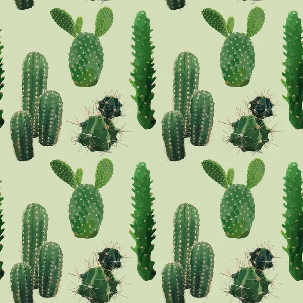 Roślina kaktusa wektor wzór. Tle egzotycznych tropikalnych lato botaniczny. — Wektor stockowy