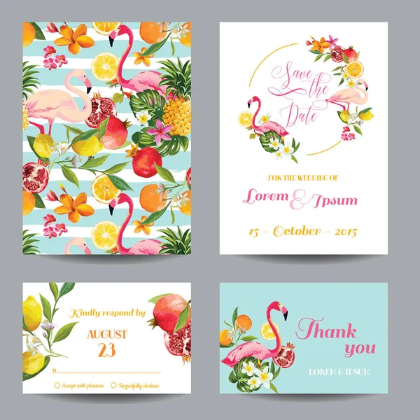 Wedding Cards in Floral Background — Stock Vector