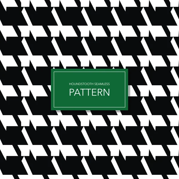 Sömlös svart och vit Houndstooth Vector bakgrund. Retro geometriska mönster för klädmode eller Vintage textil textur. — Stock vektor