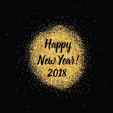 Mutlu yeni yıl altın Glitter tebrik kartı davetiye, broşür, poster, afiş, takvim vektör için