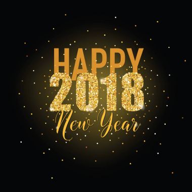 Mutlu yeni yıl altın Glitter tebrik kartı davetiye, broşür, poster, afiş, takvim vektör için