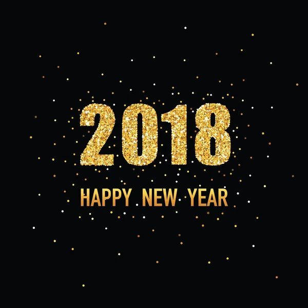 Happy New Year Golden Glitter Background for your Greetings Card, Flyers, Invitation, Brochure, Posters, Banners, Calendar in vector — Stock Vector