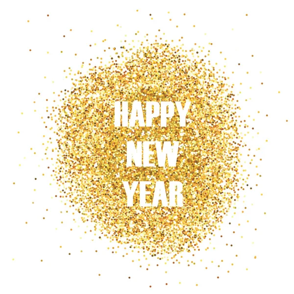 Feliz Año Nuevo Golden Glitter Tarjeta de felicitación para su invitación, Folleto, Carteles, Banners, Calendario en vector — Vector de stock