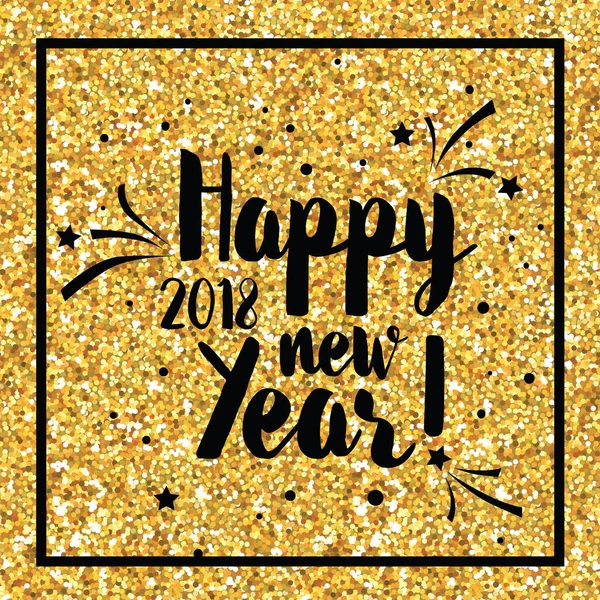 快乐新年金色闪光贺卡为您邀请、 小册子、 海报、 彩旗、 向量中的日历 — 图库矢量图片