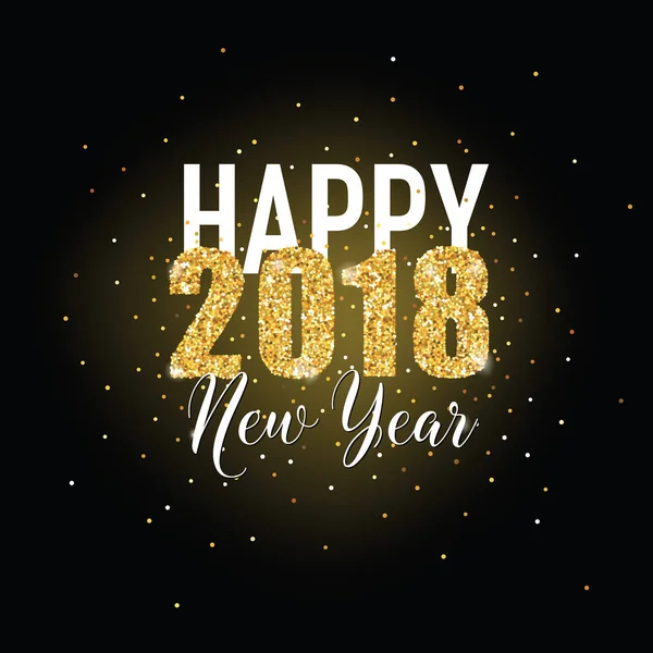 Mutlu yeni yıl altın Glitter tebrik kartı davetiye, broşür, poster, afiş, takvim vektör için