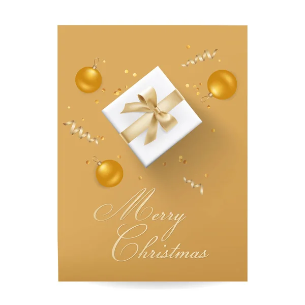 Feliz Navidad Golden Glitter fondo para su tarjeta de felicitación, volantes, invitación, folleto, carteles, pancartas, calendario en vector — Vector de stock