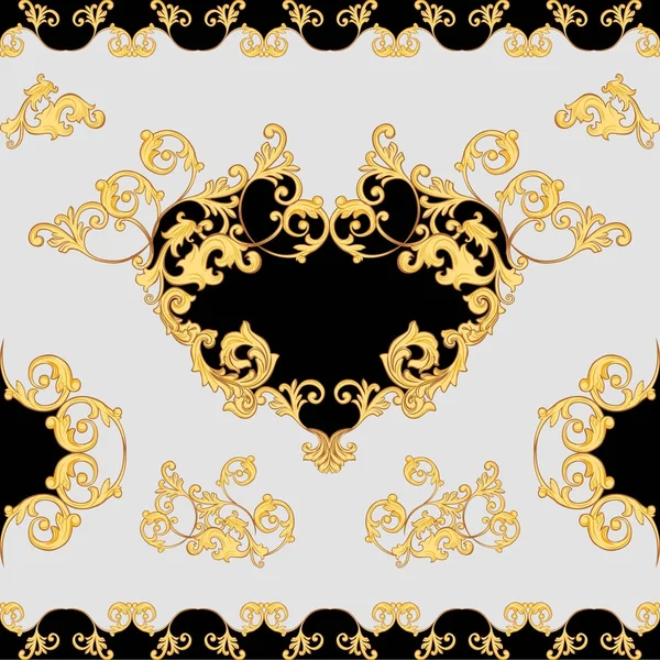 Baroque Decorative Element Seamless Pattern — Stock Vector