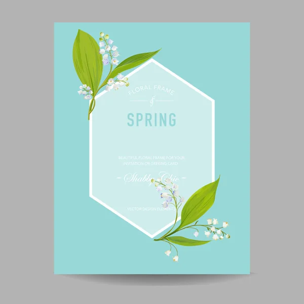 Άνοιξη floral σχεδιασμό πρότυπο για προσκλητήριο γάμου, ευχετήρια κάρτα, πώληση Banner, αφίσας, πανό, καλύπτουν. Φόντο με λουλούδια κρίνο. Εικονογράφηση διάνυσμα — Διανυσματικό Αρχείο