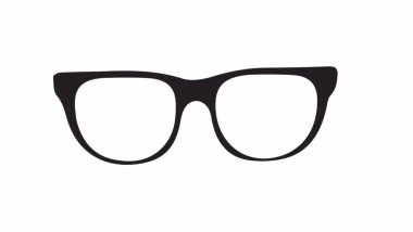 Beyaz yüzey üzerinde siyah gözlük