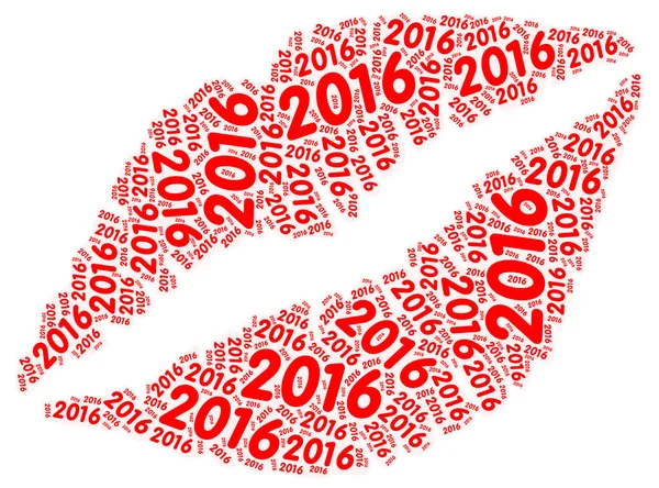 The 2016 lips — Stock Photo, Image