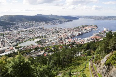 Mount Floyen görünümü Bergen