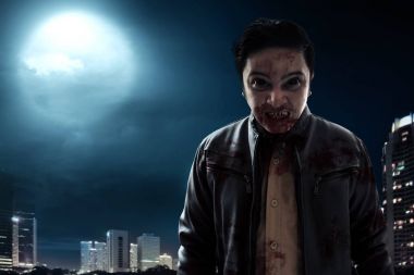 Vampir şehir arka plan üzerinde