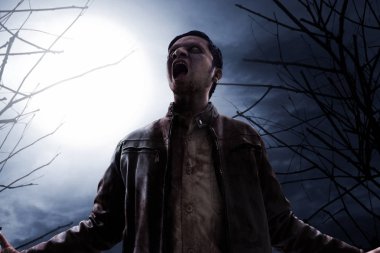 Orman çığlık korkunç zombi