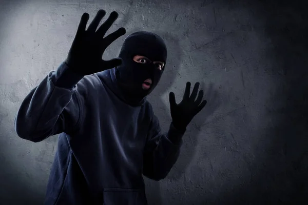 Masked Thief Caught Night — Stock Photo, Image