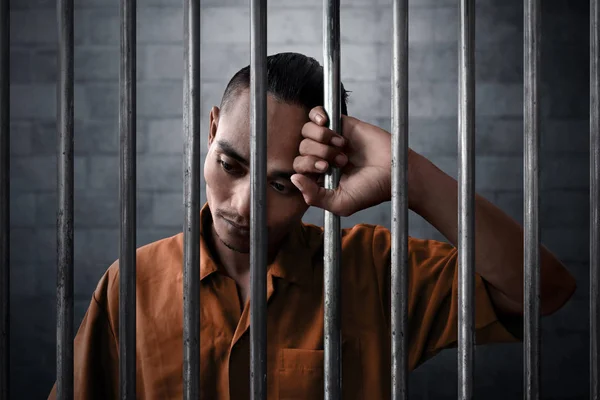 Asian Man Prison — Stock Photo, Image