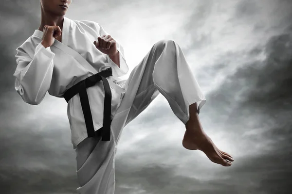 Karate Arti Marziali Formazione Combattente — Foto Stock