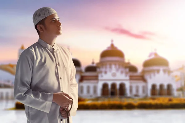 Портрет Молодого Араба Большой Мечети Байтуррахман Банда Ачех Индонезия — стоковое фото