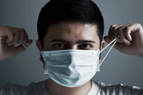 Man wearing medical face mask