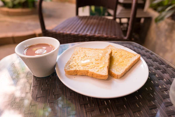 Toast coffee on the table — Stok Foto