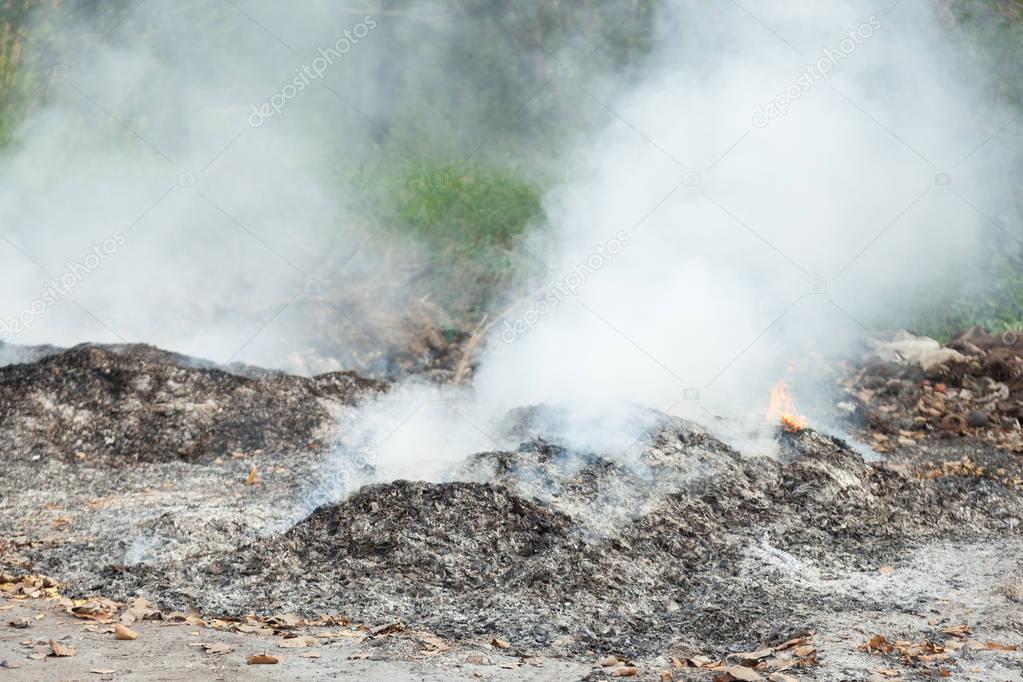 Burning waste pollution