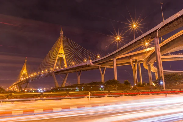 Bhumibol Bridge at night — Stock Photo, Image