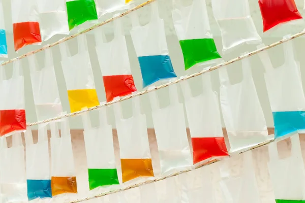 Colorful bags of colorful water — Stock Photo, Image