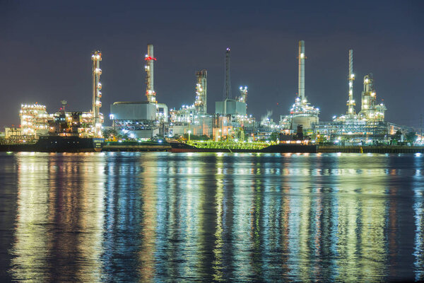 Refinery at night