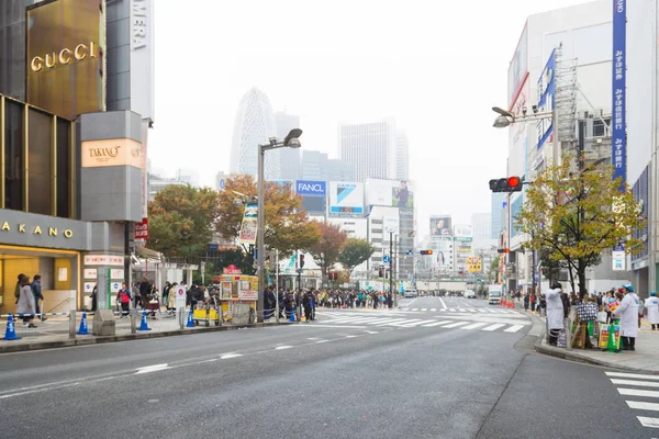 TOKYO, JAPON - 19 NOVEMBRE 2016 : les gens attendent à travers la rue — Photo