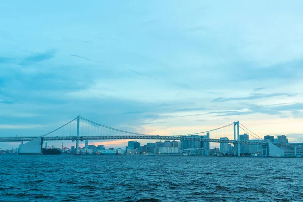 Tokyo Gökkuşağı Köprüsü Akşamı Tokyo Alacakaranlık Alacakaranlık Gökkuşağı Köprüsü Nde — Stok fotoğraf