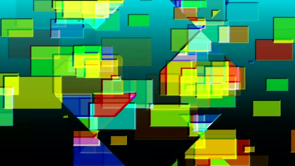 Танец Цветных Прямоугольников Экране — стоковое видео