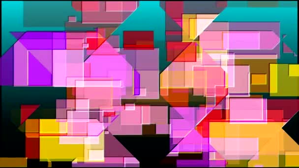 Танец Цветных Прямоугольников Экране — стоковое видео
