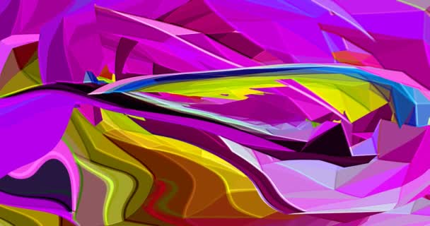 Цветовые Узоры Создают Жидкие Волны Абстрактного Фонового Движения — стоковое видео