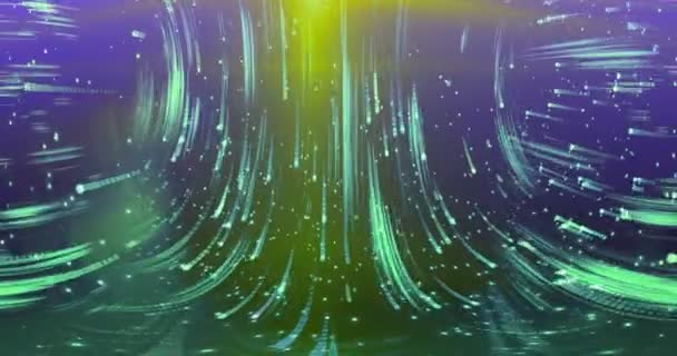 Luce Verde Curvy Linee Ondulate Tecnologia Astratta Movimento Futuristico Sfondo — Video Stock