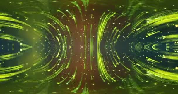 Hellgrüne Kurvige Wellenlinien Abstrakte Technologie Futuristische Bewegungshintergrund — Stockvideo