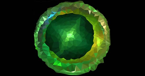 Emerald Διακόσμηση Πολύτιμων Λίθων Εικονίδιο Animation Μαύρο Φόντο — Αρχείο Βίντεο