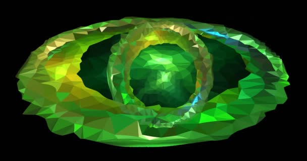 Emerald Decorating Precious Stones Icon Animation Black Background — Stock Video