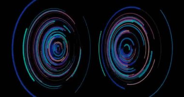 Renkli çizgiler ekrana daireler çizer