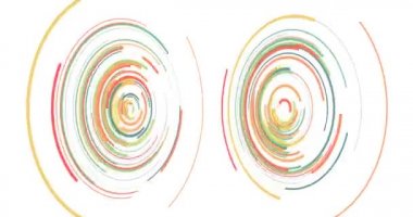 Renkli çizgiler ekrana daireler çizer