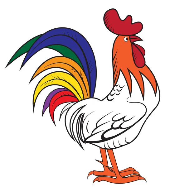 The big cartoon rooster — Stock Vector