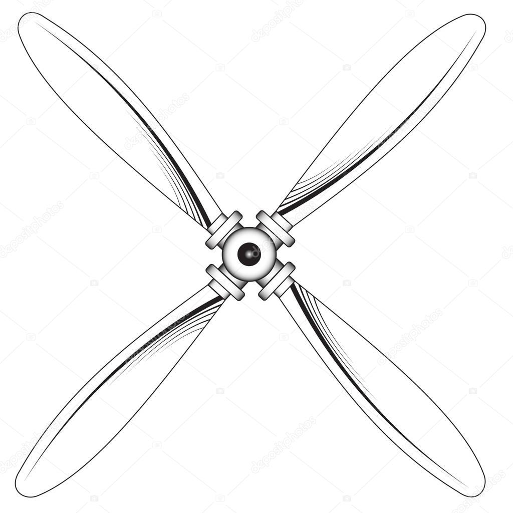 Propeller with four blades